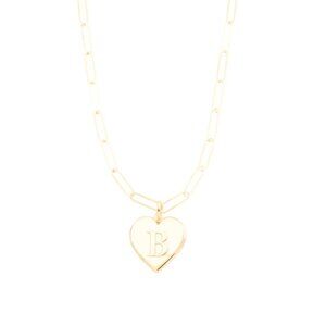 MILOR SILVER  Italy 18kt Gold Plated Sterling Silver Initial Heart Necklace